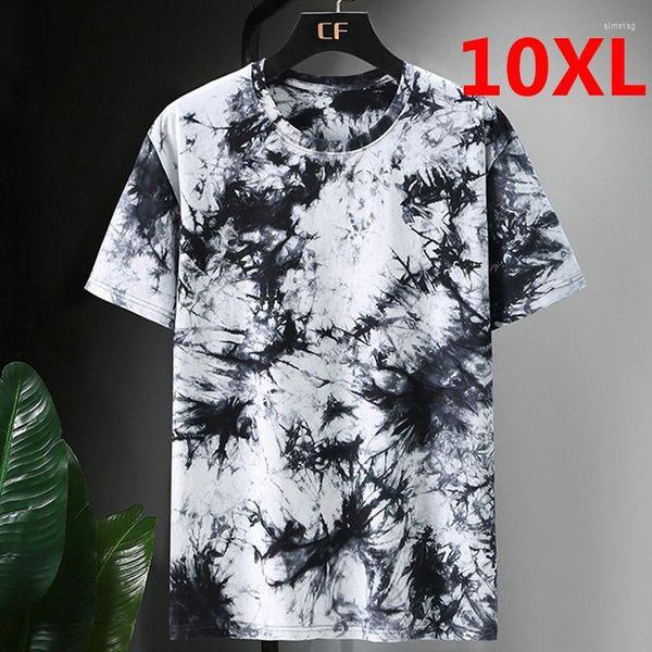 Camisetas de gran tamaño para hombre, camisetas Tie Dye, camisetas de talla grande para hombre, camisetas informales de Hip Hop de verano, camisetas Tie-Dye Plus 9XL10XL, ropa holgada