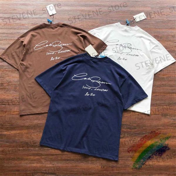 T-shirts pour hommes surdimensionnés Cole Buxton Slogan griffonné T-shirt 1 1 Meilleure qualité Marron Royal Bleu Noir Blanc CB Tee avec étiquette T231214