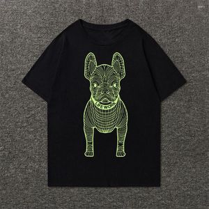 Camisetas para hombre, camisa Harajuku de gran tamaño, ropa de Hip Hop, camiseta con estampado de perro de vida francesa, camiseta informal de algodón de manga corta de verano 2024