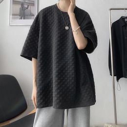 Heren t shirts oversized heren shirt zomer solide casual korte mouw o nek china stijl vintage heup hip harajuku katoenen mannelijke paar kleding