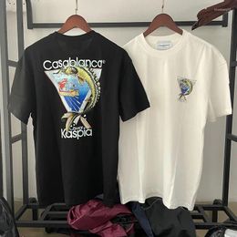 Heren T-shirts Oversized mannen vrouwen koppels katoenen shirt Spacehorse ruimtevaartuig Urban Racing patroon gedrukt