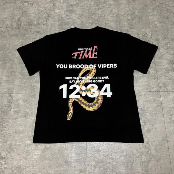 Camisetas para hombres RRR123 THISHS THISHS MENS Camiseta 1234 Número Carta Fabrica pesada Estampado de serpiente Mujeres de la camisa