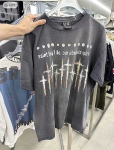 T-shirts voor heren oversized Saint Michael Nin Nine-Inch Nail Vintage T-shirt Heren Women Was Vintage hoogwaardige T-shirt Tops T-shirt J240402