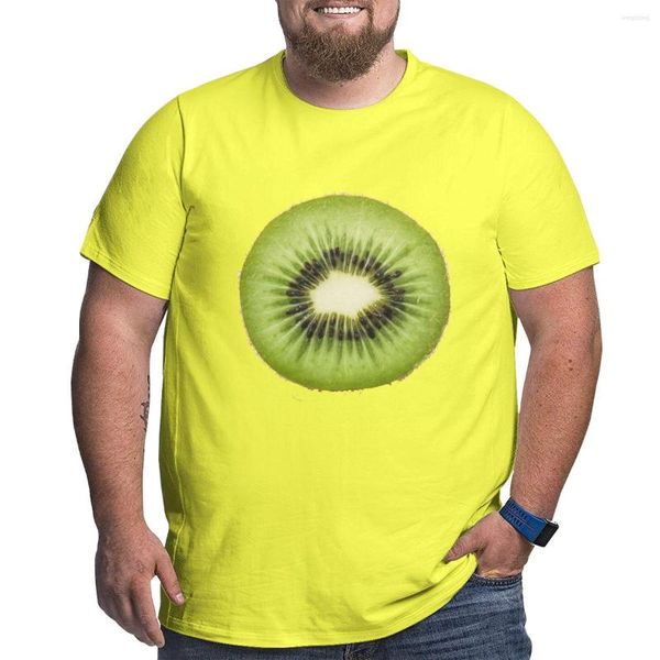 Camisetas para hombre, camisa extragrande, Kiwi, algodón amarillo, diseño extragrande 2023