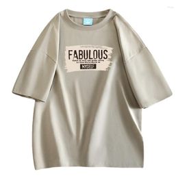 Camisetas para hombre, camiseta de gran tamaño, ropa para hombre, camiseta Summe 2023, Top informal de algodón, estilo Hong Kong, manga corta para