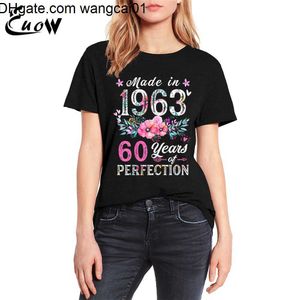 T-shirts masculins ow coton coloré vintage fabriqué en 1963 floral vintage 60e cadeaux d'anniversaire vestime fille imprimement mignon t-shirt streetwear tee 4103