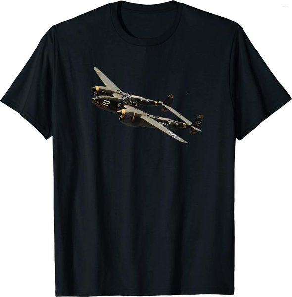 T-shirts pour hommes P-38 Chemise pour hommes Fighter Plane Tshirt Short Casual COTON O-Neck