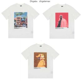 T-shirts pour hommes Peinture et impression dans la galerie surdimensionné hip-hop américain à la mode tenue de couple ample en pur coton T-shirt à manches courtes KITH