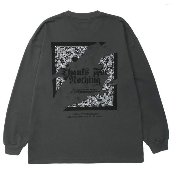 T-shirts pour hommes Paisley LACIBLE Streetwear T-shirts Harajuku Bandana Graphic T-shirts à manches longues Hip Hop Vintage Loose Casual Pullover Tops