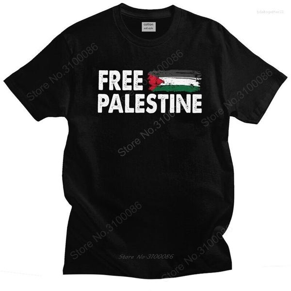 T-shirts pour hommes drapeau palestinien chemise arabe hommes pur coton T-shirt t-shirt décontracté hauts à manches courtes T-shirt patriotique palestinien