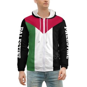 T-shirts masculins Palestinien drapeau palestinien 3D Imprimé pour hommes à capuche zipère T-shirt unisexe T-shirt Spring / été Veste décontractée T240508