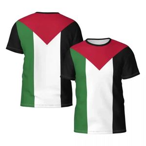 T-shirts masculins Palestinien drapeau 3d imprimé pour hommes à manches courtes décontractées HARAJUKU STREET Clothing Q240514