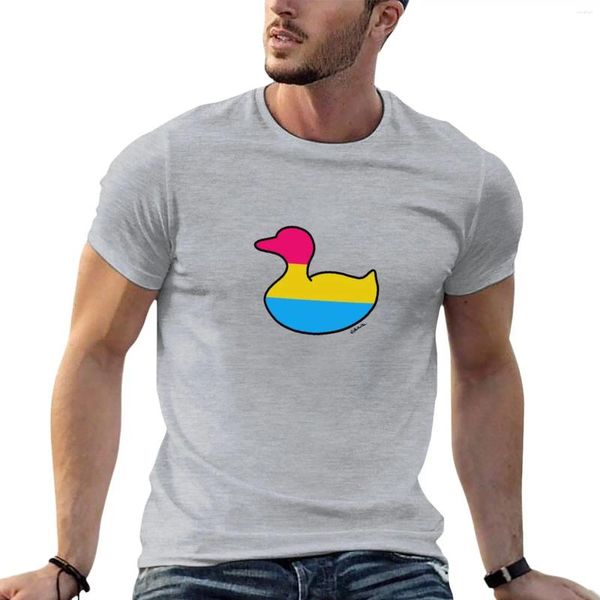 T-shirts pour hommes Pan Pride Flag Duck T-Shirt à manches courtes T-Shirt personnalisé pour hommes