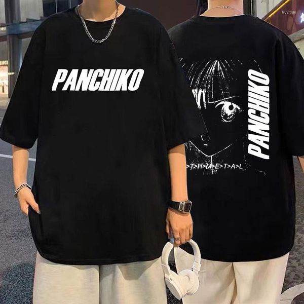 T-shirts pour hommes Panchiko DEATHMETAL T-shirt imprimé double face Hommes Femmes T-shirt surdimensionné Homme Manga T-shirt Homme Pur Coton Été