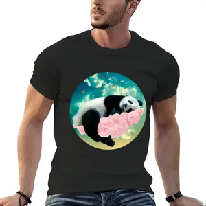 T-shirts pour hommes Panda Dream T-Shirt Blouse Noir Hommes Plaine