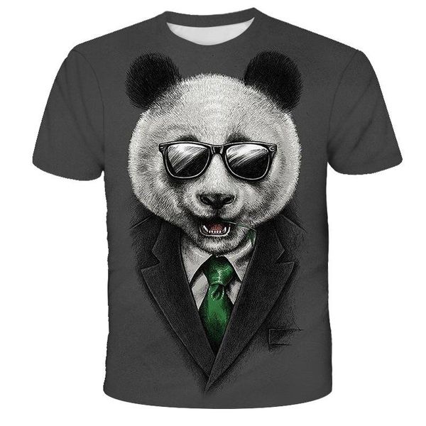 Camisetas de hombre Panda Harajuku Punk camisetas de manga corta tendencia pulóver hombre camisa Streetwear Casual camiseta de gran tamaño Cool gráfico moda