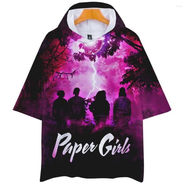 Hommes t-shirts papier filles Manga à capuche T-shirt femmes hommes T-shirt à manches courtes Harajuku Streetwear 2023 télévision 3D vêtements