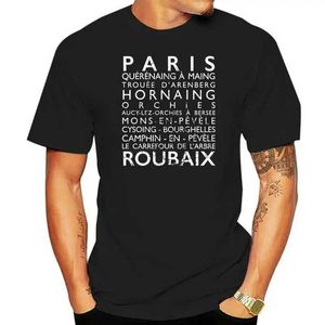 T-shirts voor heren Paris Roubaix Monuments Classics Pro Cycle Mens Round Neck korte mouw katoen t-shirt zomer mode top J240506