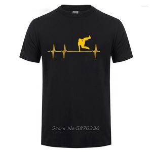 T-shirts pour hommes Parkour Freerunning Heartbeat T-Shirt Cadeau d'anniversaire drôle pour Runner Men Male Faddish Vaporwave Cotton Shirt Tee