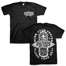 Heren T -shirts Parkway Drive - Burn Your Heaven Unisex Shirt 022223H