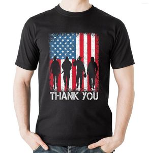 T-shirts pour hommes drapeau américain patriotique merci pour les hommes femmes chemise en coton à col rond décontracté à manches courtes t-shirts hauts Harajuku Streetwear