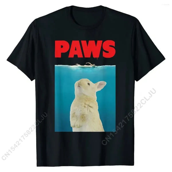 Camisetas para hombre, camiseta con patas de conejito, divertida parodia de animales, regalos para amantes de las mascotas, camisetas informales de algodón con estampado para hombres