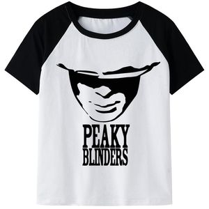 Camisetas para hombre, camiseta con estampado de Peaky Blinders, ropa de calle Kawaii Harajuku para hombre, camiseta informal con gráfico de dibujos animados, camisetas Unisex de Hip Hop, camiseta M