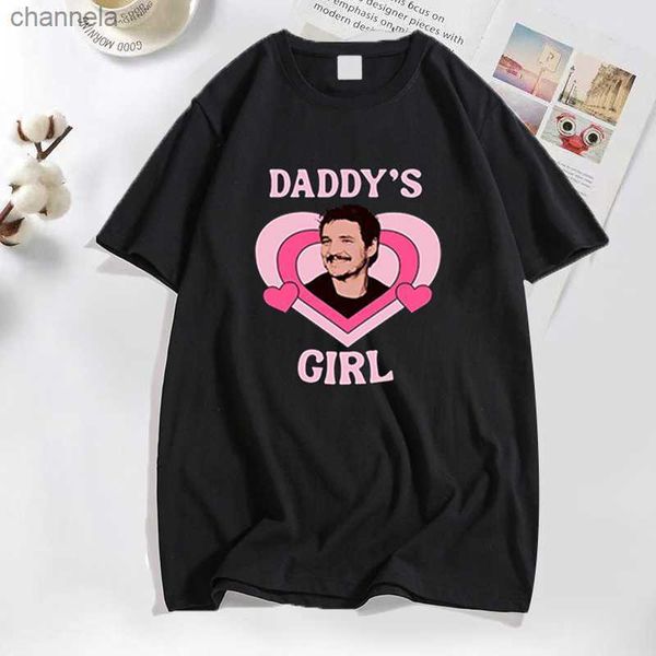 T-shirts pour hommes Pedro Pascal T-shirts Graphic Funny Daddys Girl T-shirt Coton Pedro Saint Valentin Tees Casual Short Sleeve Streetwear 90s