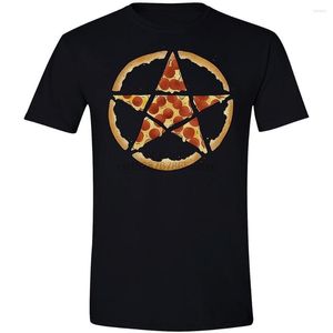 Heren t shirts pentagram pizza shirt grappig goth Halloween heidense heks wicca kleding cadeau op maat gemaakte tee