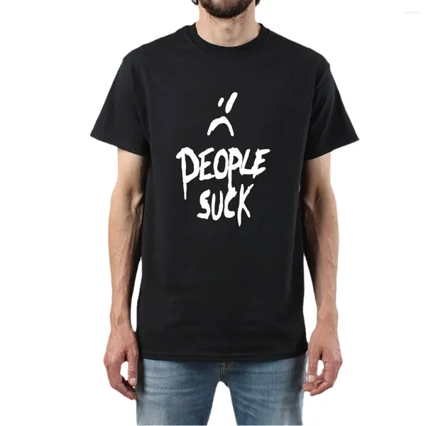 T-shirts pour hommes People Suck T-shirt Funny Summer Shirt Letter Imprimé Pattern Creative Graphic Tees Coton Cotton Gift For Male Tee