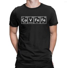 Heren t shirts periodiek systeem met humor covfefe elementen spelling puur katoen grappig shirt voor mannen crew nek kleding cadeau idee