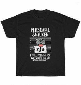 T-shirts pour hommes Personal Stalker Pitbull Funny Pittie Dog Pet Lover Chemise en coton à col rond Hommes Casual T-shirts à manches courtes Tops Harajuku Streetwear