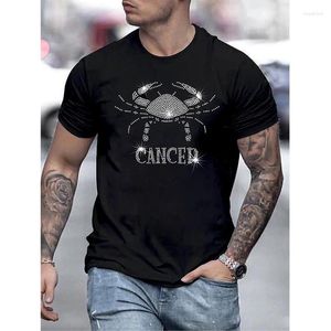 T-shirts pour hommes Vêtements de personnalité T-shirt surdimensionné Y2k Crabe Strass Designer Hauts à manches courtes Casual Unisexe Accueil Streetwear T-shirts
