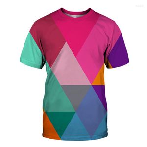 Heren t shirts gepersonaliseerd ontwerp 3D printing t-shirt casual top geometrisch patroon mannen en vrouwen korte mouwen o-neck