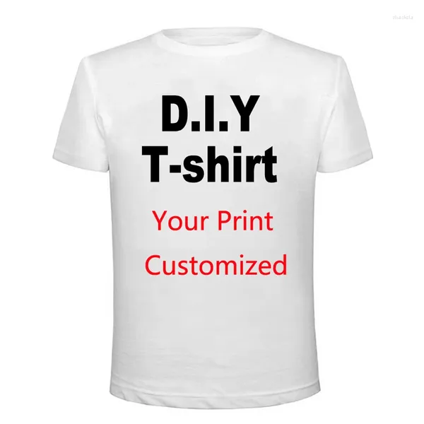 T-shirts pour hommes personnalisés bricolage personnalisation de votre modèle de style de conception 3D imprimé couple t-shirt haut été col rond manches courtes