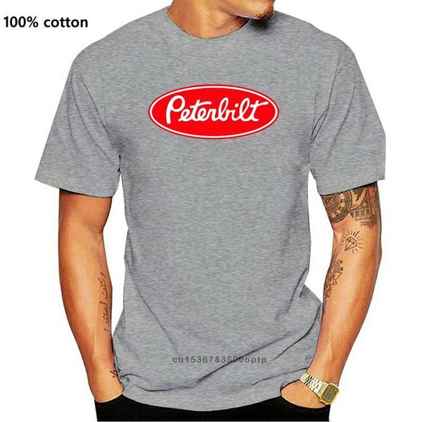 Camisetas para hombres Peterbilt Truck Racinger logo clásico Mens White Camiseta Tamaño s a 3xl Camiseta de estilo corto