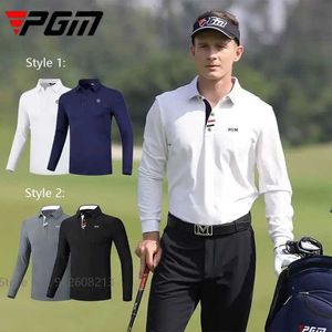 T-shirts masculins PGM Fall Spring Men de sport Messwear Business Slved Slved Male Mas Casual Sports Tops Clothes Elastic Jerseys M-XXL Y240506
