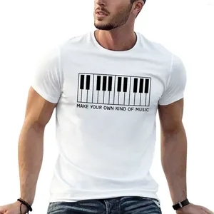 Heren T-shirts Pianotoetsenbord T-shirt Jongens Wit Grafisch T-shirt Effen Heren