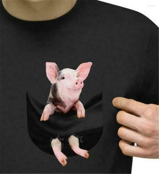 T-shirts pour hommes Cochon dans la poche Hommes T-shirt Coton S-6Xl T-shirt d'été Design de mode