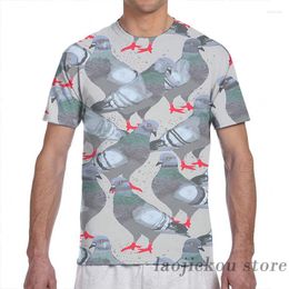 Heren t-shirts duiven op een stadshiDewalk Men t-shirt vrouwen overal over gedrukte mode meid shirt boy tops tees short mouw t-shirts