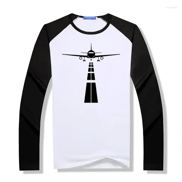 T-shirts pour hommes Pilote Avion Chemise Hommes Modal Manches Longues Manger Sommeil Répéter Vintage T-Shirt O Cou Raglan T-shirts