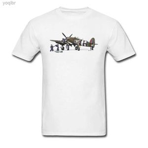 T-shirts pour hommes T-shirt t-shirt t-shirt t-shirt T-shirt Designer World War II Mens T-shirt Extra Large Summer White Top Aircraft Printl2405