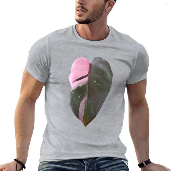 Camiseta masculina rosa princesa filodendro folha planta camiseta gráfico roupas vintage bonito tops anime mens algodão