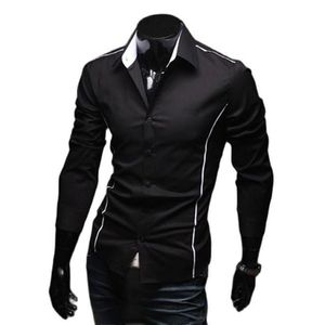 Camisetas para hombres Tuberías Camisas ajustadas 5902 Camisa muscular Manga de borde Vestido de lujo Diseñador casual 3 Color elegante Long254s