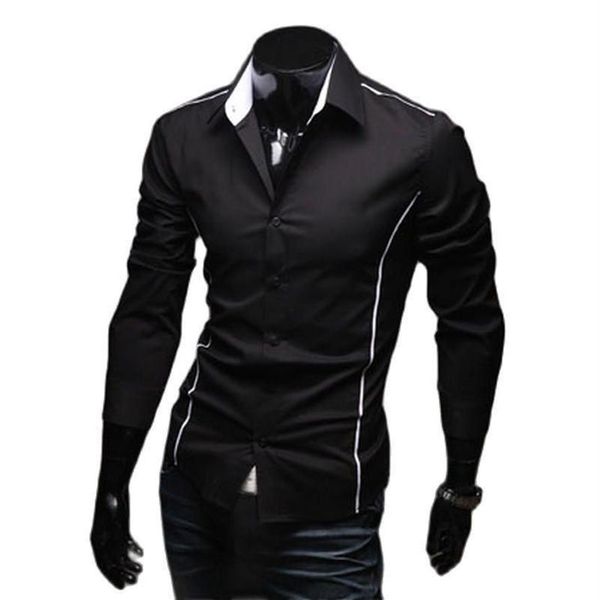 T-shirts pour hommes Piping Fit Chemises 5902 Muscle Shirt Edge Sleeve Robe de luxe Casual Designer 3 Couleur élégante Long255g