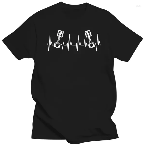 T-shirts pour hommes Pistons battement de coeur T-Shirt mécanicien cadeau voiture mécanique T-Shirt hauts t-shirts graphique coton famille décontracté hommes