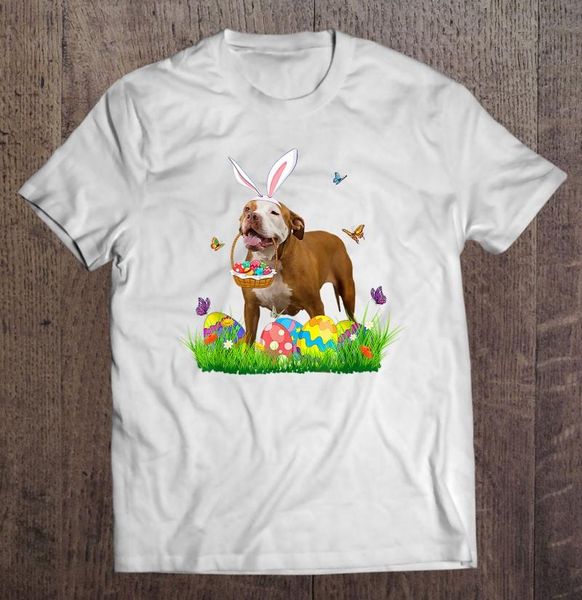 T-Shirts pour hommes Pit Bull avec panier à oeufs Pâques fleur chasse chien amoureux cadeau T-Shirt pour hommes T-Shirt Grunge haut Vintage