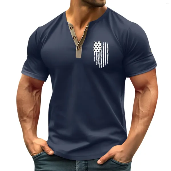 Camisetas para hombre, camisa lisa, estampado informal único para hombre, precio bajo, cuello en V, manga corta, blusa de verano Slimfit Chemise Hommes De Luxe