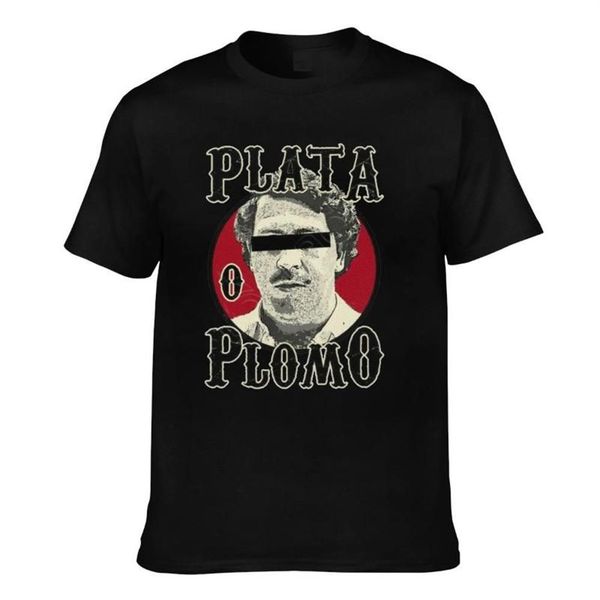 Camisetas para hombre Plata O Plomo I Narcos Pablo Escobar Premium Camiseta de algodón puro Cuello redondo Camiseta impresionante para hombre Impreso Clot281P