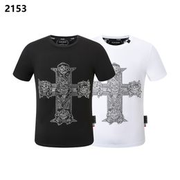 T-shirts hommes PLEIN BEAR T-shirt Mens Designer T-shirts Marque Vêtements Strass PP Crânes Hommes T-shirt Col Rond SS SKULL Hip Hop Tshirt Top Tees 16645